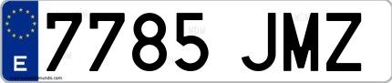 Ejemplo de matrícula española 7785 JMZ