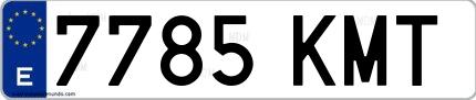 Ejemplo de matrícula española 7785 KMT