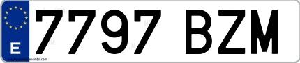 Ejemplo de matrícula española 7797 BZM