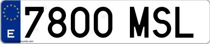 Ejemplo de matrícula española 7800 MSL