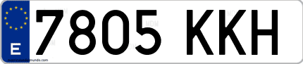 Ejemplo de matrícula de coche ordinaria 7805 KKH