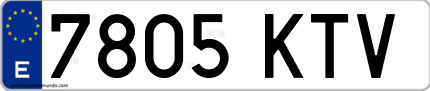 Ejemplo de matrícula de coche ordinaria 7805 KTV