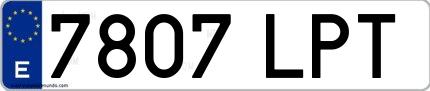 Ejemplo de matrícula española 7807 LPT