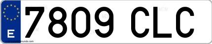 Ejemplo de matrícula española 7809 CLC