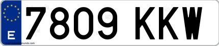 Ejemplo de matrícula española 7809 KKW
