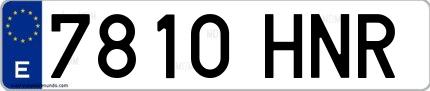 Ejemplo de matrícula española 7810 HNR