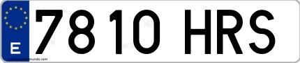 Ejemplo de matrícula española 7810 HRS