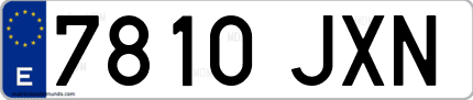 Ejemplo de matrícula de coche ordinaria 7810 JXN