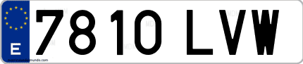 Ejemplo de matrícula de coche ordinaria 7810 LVW
