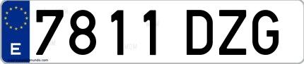 Ejemplo de matrícula española 7811 DZG