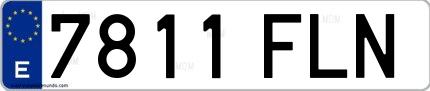 Ejemplo de matrícula española 7811 FLN