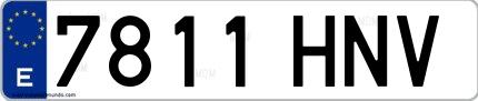 Ejemplo de matrícula española 7811 HNV