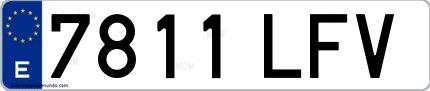 Ejemplo de matrícula española 7811 LFV