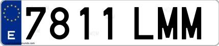 Ejemplo de matrícula española 7811 LMM