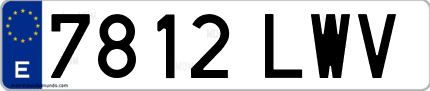 Ejemplo de matrícula de coche ordinaria 7812 LWV