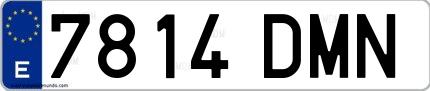 Ejemplo de matrícula española 7814 DMN