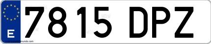 Ejemplo de matrícula española 7815 DPZ