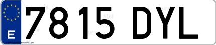 Ejemplo de matrícula española 7815 DYL