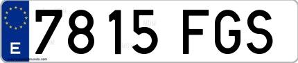 Ejemplo de matrícula española 7815 FGS