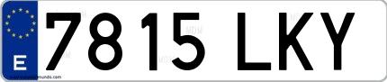 Ejemplo de matrícula española 7815 LKY
