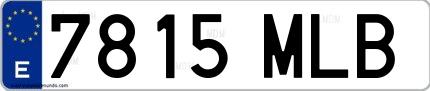 Ejemplo de matrícula española 7815 MLB