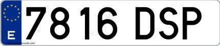 Ejemplo de matrícula española 7816 DSP