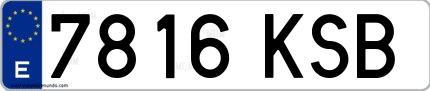 Ejemplo de matrícula española 7816 KSB