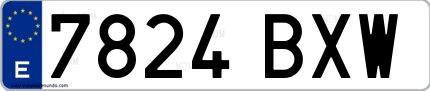 Ejemplo de matrícula española 7824 BXW