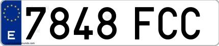 Ejemplo de matrícula española 7848 FCC