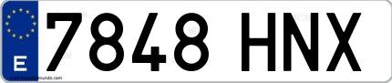 Ejemplo de matrícula española 7848 HNX