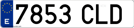 Ejemplo de matrícula de coche ordinaria 7853 CLD