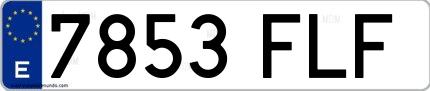 Ejemplo de matrícula española 7853 FLF