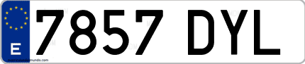 Ejemplo de matrícula de coche ordinaria 7857 DYL