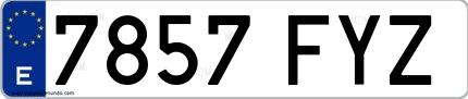 Ejemplo de matrícula española 7857 FYZ