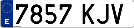 Ejemplo de matrícula de coche ordinaria 7857 KJV