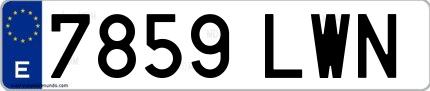 Ejemplo de matrícula española 7859 LWN