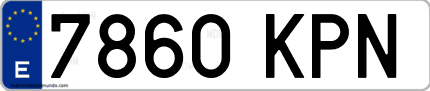 Ejemplo de matrícula de coche ordinaria 7860 KPN