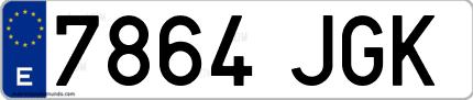 Ejemplo de matrícula de coche ordinaria 7864 JGK