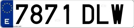Ejemplo de matrícula española 7871 DLW