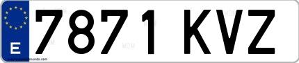 Ejemplo de matrícula española 7871 KVZ
