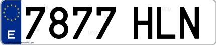 Ejemplo de matrícula española 7877 HLN