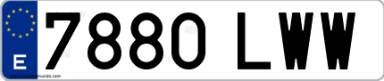 Ejemplo de matrícula de coche ordinaria 7880 LWW