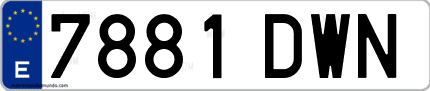 Ejemplo de matrícula de coche ordinaria 7881 DWN