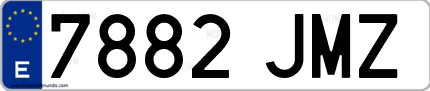 Ejemplo de matrícula de coche ordinaria 7882 JMZ
