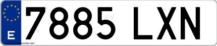 Ejemplo de matrícula española 7885 LXN