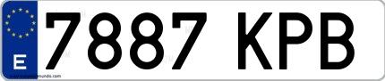 Ejemplo de matrícula española 7887 KPB