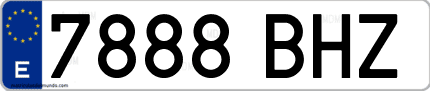 Ejemplo de matrícula de coche ordinaria 7888 BHZ