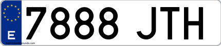 Ejemplo de matrícula de coche ordinaria 7888 JTH