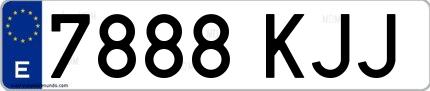 Ejemplo de matrícula española 7888 KJJ