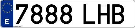 Ejemplo de matrícula española 7888 LHB